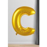C Harfi Folyo Balon Gold 100 Cm 40 İnç 1 Metre Altın