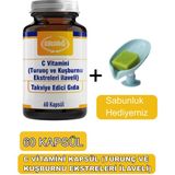 C Vitamini Kapsül,(Turunç ve Kuşburnu Ekstreleri) - Sabunluk Hediyemiz 2038-05