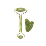 C301ABE101 Gua Sha Yeşim Taşında Jade Roller & Gua Sha Masaj Aleti, Yüz ve Vücut Masaj, Rahatlatıcı, Modelleme ve Yaşlanma