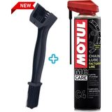 C4 Motosiklet Zincir Yağı 400 ml + Zincir Temizleme Fırçası Hediye - 1
