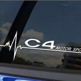 C4 Nabız Kalp atışı sticker 2 adet kelebek cam