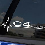 C4 Yan Cam Sticker Oto Kapı Çıkartma Tuning oto 20 cm x 7 cm yazı 69