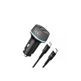C435 55W Dual Pd30w + Qc25w Araç Şarj Aleti Type-C To Lightning Kablo Set