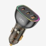 C507 Şeffaf 80W Çift Pd (30+20W) & Qc 30W Tip-C→lightning Kablolu Süper Hızlı Araç Şarj Cihazı
