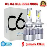 C6 Led Xenon Far Sıs Ampul Zenon H1-H3-H11-9005-9006 Beyaz - Mavı