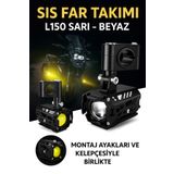 C9 E-Mark Onaylı L150 50w High Power Motosiklet Çift Renk Sarı - Beyaz Sis Farı Takım