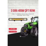 C9 E-Mark- Tip Onaylı 3 Sıra 405W Çift Modlu Beyaz Ve Turuncu Flaşlı 81Cm Traktör Led Sis ve Çalışma Lambası