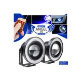 C9 Mercekli Angel Led Halkalı Sis Far Su Geçirmez Mavi F1 Ahşap Kumandalı 89mm