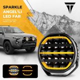 C9 Sparkle 7'' Beyaz Turuncu LED Spot Projektör Çalışma Lambası Tır Kamyon Araç Kaput Tavan Işıkları - 2 Adet
