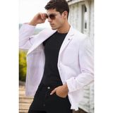 C9059 Dewberry Erkek Ceket-Açık Beyaz - M