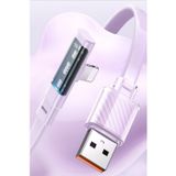 CA-3414 USB-A to Lightning 20W 3A L Tip Hızlı Şarj Kablosu 1.8m Mor