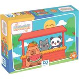 Ca Games Kawaii Capybara ve Dostları Lisanslı 100 Parça 34X24CM Çocuk Puzzle Yapboz Serisi