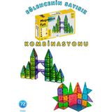 Ca Games Magnetica Fun +3 Yaş Çocuklar Için 72 Parçalı ve Araba Eklentili Süper Eğlenceli Öğretici Mıknatıslı Oyun Blokları Seti - 72'li Mıknatıs ve 2'li Araç Seti