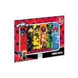 CA Games Mucize: Uğur Böceği ile Kara Kedi Lisanslı 35 Parça Çerçeveli 34x24cm Çocuk Puzzle Yapboz (Kırmızı1)