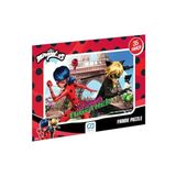 CA Games Mucize: Uğur Böceği ile Kara Kedi Lisanslı 35 Parça Çerçeveli 34x24cm Çocuk Puzzle Yapboz (Kırmızı2)