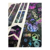 ca kay bu Graffiti Hoodie Temalı Holografik Bisiklet Kadro Sticker Seti – 12 Parça –