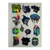 ca kay bu Hologram Bisiklet Sticker Seti – Parlak Rainbow Çıkartma