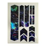 ca kay bu Kuru Kafa Neon Energy Bisiklet Kadro Sticker Seti – Dark Gothic Frame Koruma Sticker