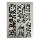 ca kay bu Smiley Kuru Kafa Bisiklet Kadro Sticker Seti – Siyah Beyaz Gothic Frame