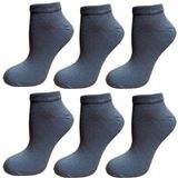 ca lia 6 Çift BAMBU Premium Bay Patik Çorap - Bilek Boy Kısa Spor Koşu ve Yürüyüş Çorabı (STEEL, 41-45)