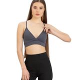 ca lia Kaplı Kruvaze Arkası Çapraz Derin Dekolte İp Askılı Spor Sütyeni/Büstiyer (Antrasit, M/L)