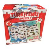 Ca Oyuncak Puzzle 24 Parça Okul Öncesi Türkiye Öğreniyorum Seti 50X70 cm - Mavi Su Dünyası