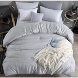 Ca-Sa Tekstil Ranforce Kumaş Düz Renk Pamuklu Nevresim Takımı - 220 x 240 cm - Açık Gri