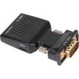 CA336A Siyah VGA Erkek To HDMI Dişi Dönüştürücü - Çok Renkli