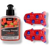 Caas Çilek Aromalı Masaj Yağı 100 ml - Erkeklere Özel Destekleyici 6'lı - 2 Adet - 1li