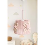 C&A&B KUZEY AVİZE PEMBE MAKROME İP SARGI ÇİÇEK APLİKE PONPONLU TASARIM KIZ BEBEK KIZÇOCUK ODASI SARKIT AVİZE