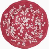 Cabana x Ginori 1735 Çiçek Desenli, Italyan Tasarımı Porselen Yemek Tabağı - Kırmızı