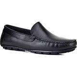 Cabani 010M150 Hakiki Deri Siyah Bağcıksız Süet Erkek Loafer Ayakkabı