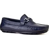 Cabani 010M823 Hakiki Deri Kauçuk Tabanlı Lacivert Erkek Loafer Ayakkabı