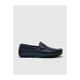 Cabani 010M823 Hakiki Deri Mavi Tokalı Erkek Loafer Ayakkabı