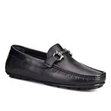 Cabani 010M823 Metal Aksesuar Desenli Hakiki Deri Siyah Erkek Loafer Ayakkabı