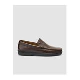 Cabani 024M052 Hakiki Deri Dikiş Detaylı Koyu Kahverengi Erkek Loafer Ayakkabı