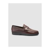 Cabani 024M1693 Hakiki Deri Düz Kahverengi Erkek Loafer Ayakkabı