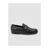 Cabani 024M1693 Hakiki Deri Siyah Düz Erkek Loafer Ayakkabı