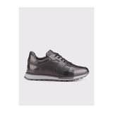 Cabani 460K1499 Erkek Hakiki Deri Siyah Kürklü Bağcıklı Sneaker Spor Ayakkabı