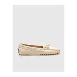 Cabani 6026 Kauçuk Tabanlı Hakiki Deri Bej Kadın Loafer Ayakkabı
