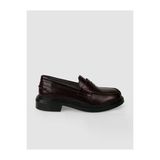 Cabani 670M1866 Hakiki Deri Bordo Açma Kadın Loafer Ayakkabı