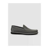 Cabani 8529 Hakiki Deri Gri Erkek Loafer Ayakkabı