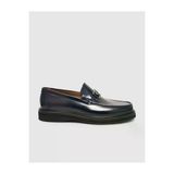 Cabani 8916 Hakiki Deri Lacivert Metal Tokalı Erkek Loafer Ayakkabı