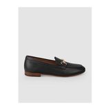 Cabani 9674-1 Hakiki Deri Siyah Tokalı Kadın Loafer Ayakkabı