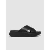 Cabani FitFLop FitFlop F-MODE FW5 Hakiki Deri Siyah Kadın Çapraz Bantlı Terlik