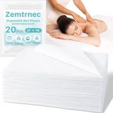 Cabaubl 20 Adet Tek Kullanımlık Çarşaf, Dokumasız Kumaş Masaj Masası Levhaları 78,7 cm x 198,1 cm, Nefes Alabilir Spa Yatak Örtüleri Su Geçirmez ve Yağa Dayanıklı Spa Güzellik Salonları Kirpik Yatağı