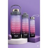 Cabbaroğlu Ticaret 3'lü-Tekli Motivasyonel Matara Seti (2l - 900ML - 500ML) - Tritan Pipetli Sporcu Su Şişesi Bpa Free - Çok Renkli-KR1