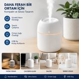 Cabbaroğlu Ticaret Araç Içi Mini Hava Nemlendirici Ultrasonik Buhar Makinesi USB Şarjlı Sessiz Çalışma - Beyaz