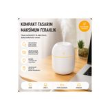 cabbaroğlu ticaret Araç İçi Mini Hava Nemlendirici Ultrasonik Buhar Makinesi USB Şarjlı Sessiz Çalışma