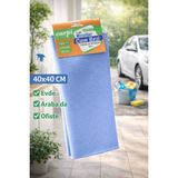 Cabbaroğlu Ticaret Mikrofiber Cam Bezi – Ev Araba Ofis Için Iz Bırakmayan Temizlik Bezi - Mavi - 40x40